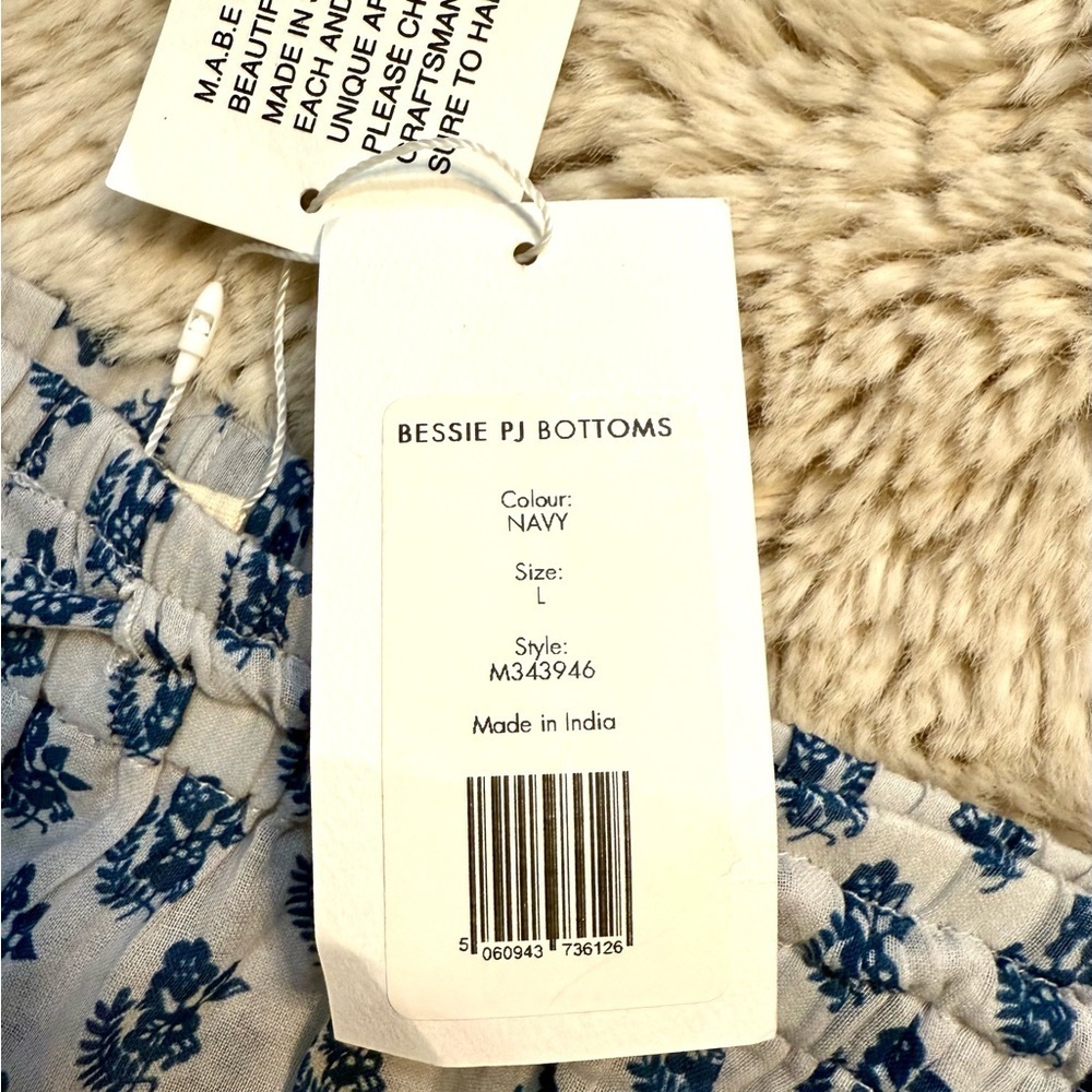 M.A.B.E Derby Bessie Print Pj Bottoms navy blue large - Picture 11 of 14